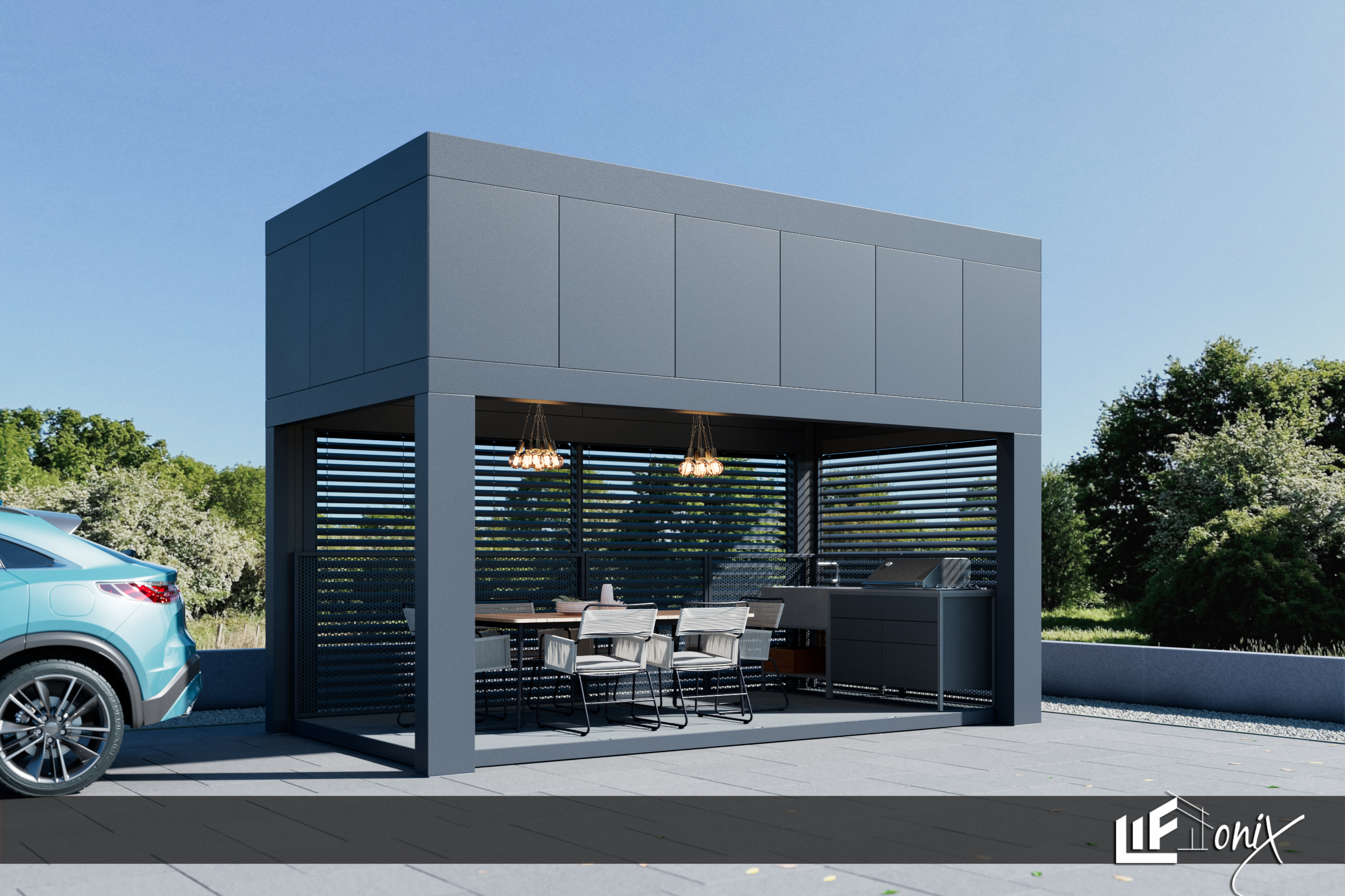 LIFTONIX Cook - INOVATIVNI NADSTREŠEK Z DVIŽNIM MEHANIZMOM