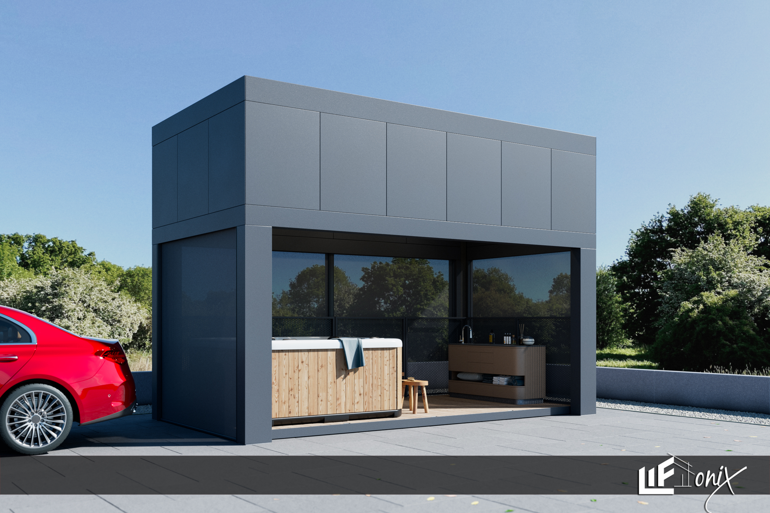 LIFTONIX LuxMT - INOVATIVNI NADSTREŠEK Z DVIŽNIM MEHANIZMOM